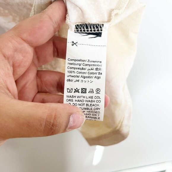 Custom Handmaid Tie Dye Bleached Tan Pink Boho Band Rock Tee Medium - Picture 5 of 5